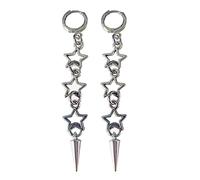 Gouttes D'oreilles Inspirées Antique Creux Étoile à cinq branches Boucles d'oreilles Mode Bijoux d'oreille Gothique Y2K Accessoire Cadeau Femme Ensemble de Bijoux, taille unique, comme décrit