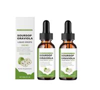 Gouttes liquides de corossol et de graviola - Antioxydants naturels | Favorise l'équilibre général | Arôme naturel | 59 ml,2Bottle