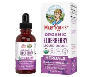 Gouttes Liquides Sureau Bio, Myrtille & Framboise - 30 ml.