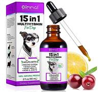 Gouttes multivitaminées 15 en 1 pour chiens, vitamines et suppléments pour chiens, multivitamines et minéraux naturels pour chien - Glucosamine, MSM pour chiens, hanches et articulations, système