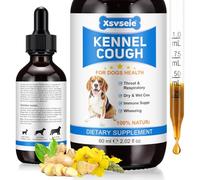 Gouttes Naturelles Contre la Toux pour Chiens - Complément à Base de Plantes, Traitement Toux Sèche & Grasse, Soutien Respiratoire, Renfort Immunitaire & Protection de la Gorge, Toux de Chenil (60ml)
