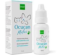 Gouttes oculaires hydratantes Ocucan à l'acide hyaluronique pour Les Yeux des Chiens. Gouttes de soulagement lubrifiantes pour Les Yeux secs, 15 ML