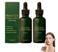 Gouttes orales à base de cellules souches et de peptides de collagène, liquide oral naturel à base de cellules souches, douceur et fermeté, éclaircit le teint et lisse la texture (2pcs)
