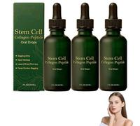 Gouttes orales à base de cellules souches et de peptides de collagène, liquide oral naturel à base de cellules souches, douceur et fermeté, éclaircit le teint et lisse la texture (3pcs)