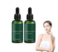 Gouttes orales de peptides de collagène - Peptides de collagène liquides pour femmes et hommes - Gouttes liquides multi-sérum anti-âge pour favoriser l'hydratation de la peau, 30 ml (2 bouteilles)