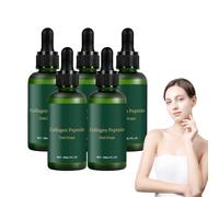 Gouttes orales de peptides de collagène - Peptides de collagène liquides pour femmes et hommes - Gouttes liquides multi-sérum anti-âge pour favoriser l'hydratation de la peau, 30 ml (5 bouteilles)