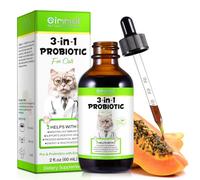 Gouttes probiotiques 3 en 1 pour chats 60 ml, probiotiques pour chats avec enzymes digestives, santé intestinale, adaptées aux chatons et aux adultes