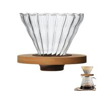 Goutteur à café - Cône en verre transparent avec support pour infuser à la main | Entonnoir à café avec verre résistant à la chaleur et support stable pour la maison, le bureau, le café, le comptoir