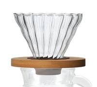 Goutteur à café en verre - 10 x 10 x 7 cm S / 11,3 x 11,3 x 9,7 cm L | Filtre à café conique | Ensemble de café à partager | Accessoires de café en verre