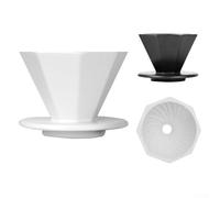Goutteur à café octogonal réutilisable en spirale unique pour verser sur le brassage, design minimaliste moderne en noir ou blanc, deux tailles S et L à nettoyer, robuste pour ou bureau (noir L)