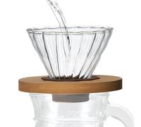 Goutteur à goutte, cône en verre transparent, 10 x 10 x 7 cm, entonnoir , tasse filtrante infusée à la main, design résistant à la chaleur, utilisation pour les amateurs de café, maison, café