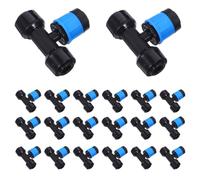 Goutteur D’irrigation en T à Emboîter, Raccord Rapide Étanche | Assemblage Rapide, Joint Anti-fuite, pour Deux Microtubes, Jardinières Surélevées, Pots Intérieurs