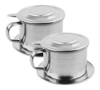 Goutteur de café vietnamien, 2 pièces, filtre réutilisable en acier inoxydable de 3, 3x2, 5 pouces pour café - Goutteur