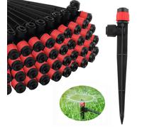 Goutteurs d'eau D'irrigation, Émetteurs Goutte à Goutte Réglables Irrigation Goutte à Goutte à Micro-débit Système D'arrosage à 360 Degrés pour Tube 4mm/7mm (Vortex-100P, Vert)