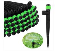 Goutteurs d'eau D'irrigation, Émetteurs Goutte à Goutte Réglables Irrigation Goutte à Goutte à Micro-débit Système D'arrosage à 360 Degrés pour Tube 4mm/7mm (Vortex-100P, Vert)