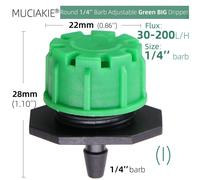 Goutteurs d'Irrigation Réglables de Jardin,12 Couleurs,Émetteur à 900 Barbes,Micro Moteurs de Goutte à Goutte,Arroseurs pour Système d'Arrosage,30 à 1/4 Pièces - Type I-100 PCS