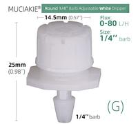 Goutteurs d'Irrigation Réglables de Jardin,12 Couleurs,Émetteur à 900 Barbes,Micro Moteurs de Goutte à Goutte,Arroseurs pour Système d'Arrosage,30 à 1/4 Pièces - Type G-100 PCS