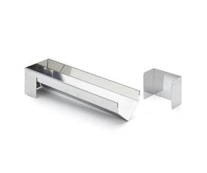 Gouttière bûche triangulaire démontable en inox de 30 x 8 cm