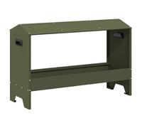 Gouttière d'alimentation pour poules - vidaXL - Vert olive - Acier laminé à froid - 81x32x53,5 cm - Capacité 15 kg