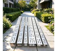 Gouttière De Terrasse Étroite, Kit De Drainage Tranchée En Béton Extérieur | Avec grille amovible, canal en forme de U, for allée au sol(100x10x5cm/39.4x3.94x1.97in)