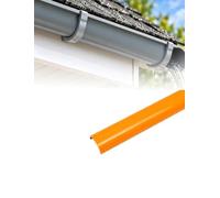 Gouttière demi-ronde en PVC 1m, canal d'évacuation pour bordures de toit | Profil en U ; pour collecte et évacuation d'eau ; plusieurs diamètres disponibles(Orange,2x0.2cm)