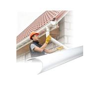 Gouttière demi-ronde en PVC épais, diamètre 50-400mm, canal de drainage | Goulotte de drainage de toit en forme de U for l'écoulement des avant-toits, l'acheminement de l'eau(150cm,200x3mm)