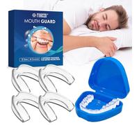 Gouttiere Dentaire Bruxisme 4 Pièces, 2 Tailles Bruxisme Protège Grincements De Dents,Avec une Boîtes de Rangement,Améliore La Qualité Du Sommeil