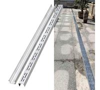 Gouttière fine en acier inoxydable avec grille, kit de drainage de tranchée durable pour un drainage efficace de l'eau dans les cours, trottoirs, parcs et jardins