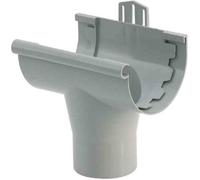 Gouttière PVC demi-ronde - GIRPI - Naissance à coller Ø 25 - Gris - Norme NF-EN 607 - Utilisation extérieure