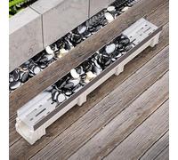 Gouttières Décoratives à Remplir de Galets, Caniveau de Drainage en Résine avec Grate en Acier Inoxydable, Système Drainage de Tranchée for Jardins, Cours, Terrasses, Garages et Fermes