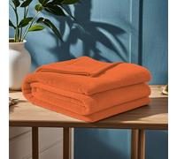 GOUTUI Couverture de Canapé 130 x 170 cm Confortable et Chaude Couverture Polaire Epaisse Polyester pour Chambre Canapé Voyage, Orange