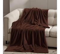 GOUTUI Couverture de Canapé 190 x 300 cm Flanelle Doux et Chaude Couverture Douillette Polyester pour Chambre Canapé Voyage, Marron