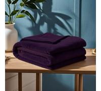 GOUTUI Couverture de Canapé 90 x 190 cm Flanelle Doux et Chaude Plaid Canape Polaire Polyester pour Chambre Canapé Voyage, Violet Foncé