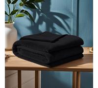 GOUTUI Couverture Douce 130 x 200 cm Flanelle Doux et Chaude Couverture Polaire Epaisse Polyester pour Chambre Canapé Voyage, Noir