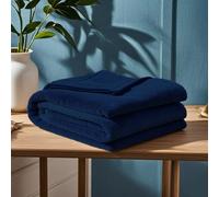 GOUTUI Couverture en Coton 50 x 200 cm Flanelle Doux et Chaude Plaid Canape Polaire Polyester pour Chambre Canapé Voyage, Bleu Foncé