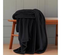 GOUTUI Couverture en Coton 70 x 130 cm Ultra Douce et Duveteuse Plaid Douillet Polyester pour Chambre Canapé Voyage, Noir