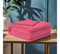 GOUTUI Couverture Polaire Flanelle 90 x 120 cm Confortable et Chaude Plaid Canape Polaire Polyester pour Chambre Canapé Voyage, Rose foncé