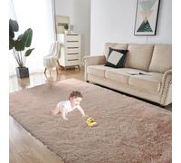 GOUTUI Moquette Grande Taille 100 x 300 cm Dessous Antidérapant Tapis Moelleux de Salon Doux Au Toucher pour Chambre à Coucher Salon, Beige