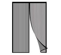 GOUTUI Moustiquaire Porte Fenetre AimantéE, 95x215cm Insect Protection No Gap Rideau de Porte Mailles Ultra Fines pour Salon, Fenêtre de Balcon, Porte Cave, Noir A