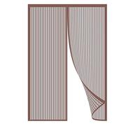 GOUTUI Moustiquaire Porte Magnetique, 140x200cm Anti Insectes Mesh Curtain Moustiquaire Fenetre sans Perçage Facile à Installer pour Salon, Fenêtre de Balcon, Porte Cave, Brown A