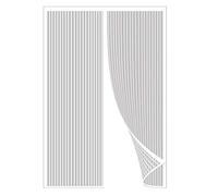GOUTUI Moustiquaire Porte Rideau, 140x210cm Anti Insectes Mesh Curtain Moustiquaire Fenetre sans Perçage Facile à Installer pour Empêche de Passer Les Moustiques et Autres Bestioles, Blanc A