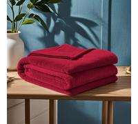 GOUTUI Plaid Couverture Polaire 100 x 200 cm Ultra Douce et Duveteuse Plaid Douillet Polyester pour Chambre Canapé Voyage, Vin Rouge