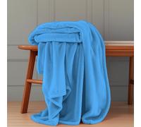 GOUTUI Plaid Couverture Polaire 200 x 260 cm Ultra Douce et Duveteuse Couverture Jetée de Canapé Polyester pour Chambre Canapé Voyage, Bleu