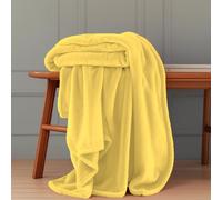 GOUTUI Plaid Couverture Polaire 80 x 180 cm Ultra Douce et Duveteuse Couverture Polaire Epaisse Polyester pour Chambre Canapé Voyage, Jaune