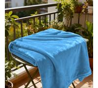 GOUTUI Plaid Polaire 125 x 180 cm Moelleuse et Chaude Couverture Polaire Flanelle Polyvalente pour Lits, Canapés, Chaises et Divans, Bleu