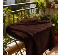 GOUTUI Plaid Polaire 145 x 170 cm Moelleuse et Chaude Couverture Polaire Flanelle Polyvalente pour Lits, Canapés, Chaises et Divans, Brun