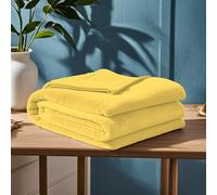 GOUTUI Plaid Polaire 160 x 180 cm Ultra Douce et Duveteuse Plaid Canape Polaire Polyester pour Chambre Canapé Voyage, Jaune