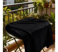 GOUTUI Plaid Polaire 75 x 180 cm Moelleuse et Chaude Couverture Polaire Flanelle Polyvalente pour Lits, Canapés, Chaises et Divans, Noir