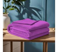 GOUTUI Plaid Polaire 90 x 190 cm Flanelle Doux et Chaude Couverture Polaire Epaisse Polyester pour Chambre Canapé Voyage, Pourpre