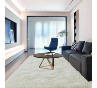 GOUTUI Tapis Chambre Shaggy 75 x 150 cm Aspect Fourrure Moelleux Carpette Doux Au Toucher pour Salon Chambre Filles Enfants, Couleur Crème
